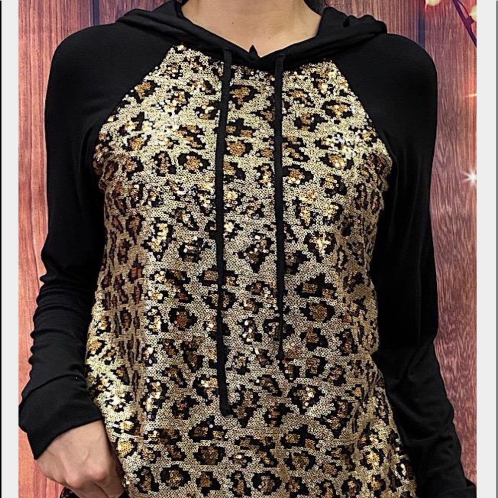 Sequence Leopard pullover hoodie
